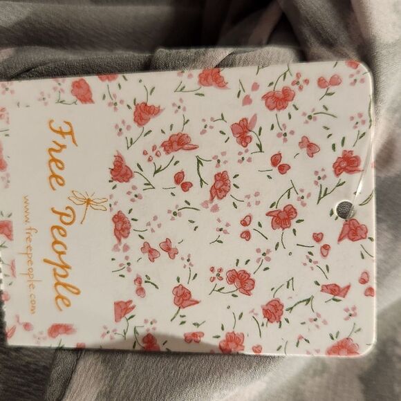 Free People Maxi Duster‎ Cardigan Sleeveless Sheer Dot Lace Blouse Gray White L - Picture 14 of 16